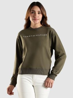 Tommy Hilfiger - Olive Regular Fit Cotton Regular Sweatshirt