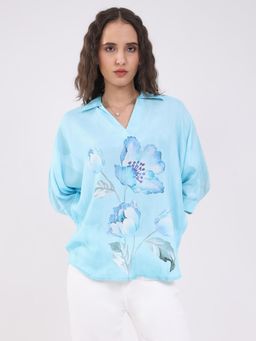 Global Republic - Viscose Floral Print Collar Neck Top