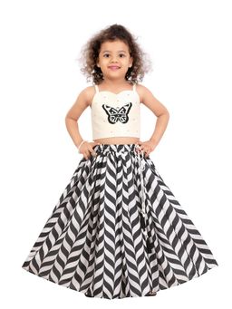 Pragya Exclusive - Adjustable Straps Top and Dual Tone Printed Lehenga (Set of 2)