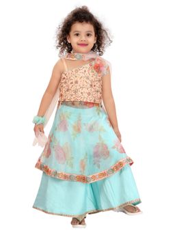 Pragya Exclusive - One Shoulder Kurta and Palazzo with Dupatta (Set of 3)