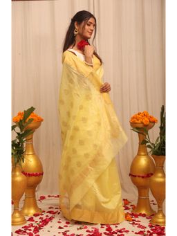 BEGUM BELIYA - Haldi Noor Yellow Saree with Unstitched Blouse