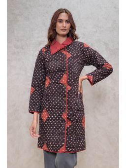 NAVYAS FASHION - Ajrakh Fiber Quilted Black Jacket