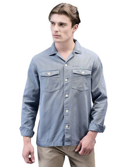 WOODLAND - Blue Solid Casual Shirt