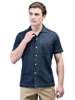 WOODS - Blue Solid Casual Shirt