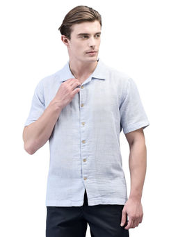 WOODS - Blue Solid Casual Shirt