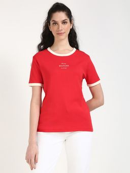 Tommy Hilfiger - Red Women Casual Crew Neck T-Shirt