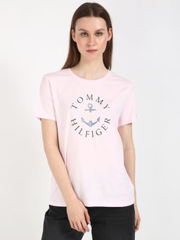 Tommy Hilfiger - Pink Women Casual Crew Neck T-Shirt