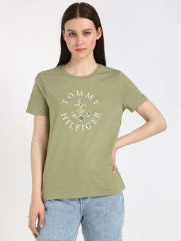 Tommy Hilfiger - Green Women Casual Crew Neck T-Shirt