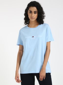 Tommy Hilfiger - Blue Women Casual Crew Neck T-Shirt
