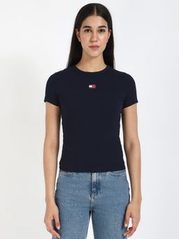 Tommy Hilfiger - Navy Blue Women Casual Crew Neck T-Shirt