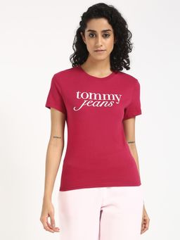 Tommy Hilfiger - Red Women Casual Crew Neck T-Shirt