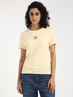 Tommy Hilfiger - Yellow Women Casual Crew Neck T-Shirt