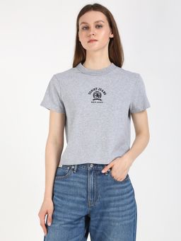 Tommy Hilfiger - Grey Women Casual Round Neck T-Shirt