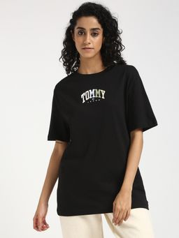 Tommy Hilfiger - Black Women Casual Crew Neck T-Shirt