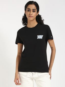 Tommy Hilfiger - Black Women Casual Crew Neck T-Shirt