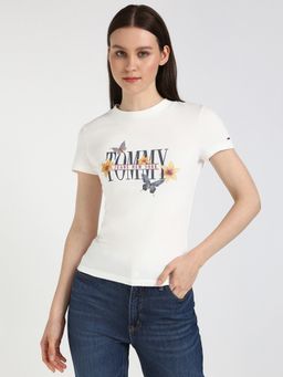 Tommy Hilfiger - White Women Casual Crew Neck T-Shirt