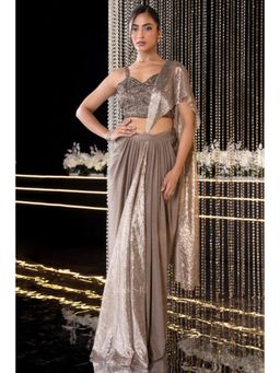 Label S4U - Champagne Charm-Pre-Draped Saree