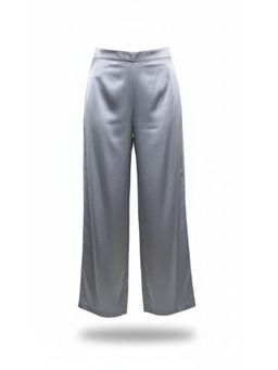 The Clothing Factory - Silver Satin Wide-Leg Pants