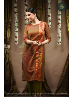 Ethnic Elements - Dhani Cord Set - Paithani Cotton Kurta And Pant Set