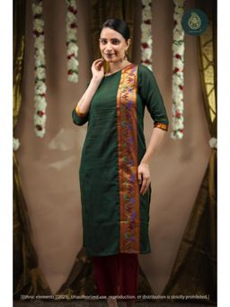 Ethnic Elements - Mayur Cord Set - Paithani Cotton Kurta And Pant Set