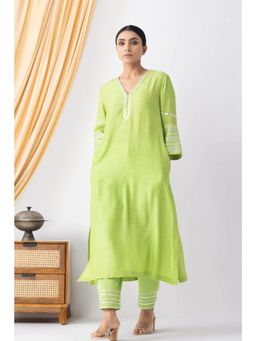 HAAVI BY PURAB - Zyra Embroidered Green Kurta with Pant