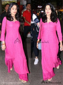 The Chikan Label - Hot Pink Inara Viscose Chikankari Straight Kurta with Palazzo