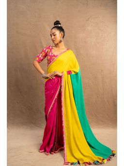 UDD DESIGN - Multi-Colour Varna Saree with Unstitched Blouse