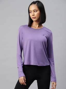 Alcis - Women Purple Slim Fit Sports T-Shirt