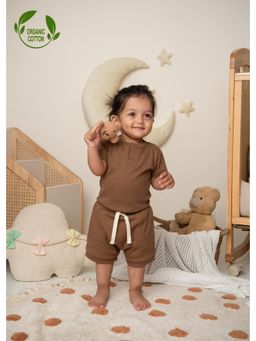 Cot & Candy - Organic Drawstring Shorts-Brown