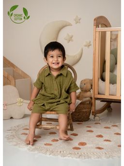 Cot & Candy - Organic Muslin Oversized Co-Ord Set-Olive