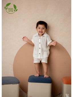 Cot & Candy - Organic Muslin Oversized Co-Ord Set-White
