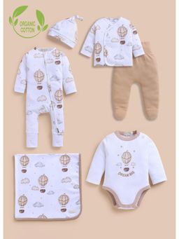 Cot & Candy - White Organic Balloon Pop New Born Combo Set (Pack Of 6)
