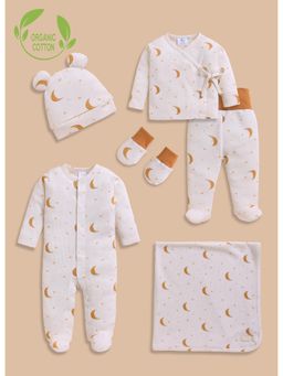 Cot & Candy - White Organic Tiny Twinkle New Born Combo Set (Pack Of 6)
