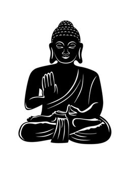 eCraftIndia - "Buddha" Black Engineered Wood Wall Art Cut out, Ready to Hang Home Decor