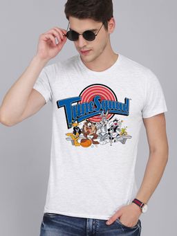 Free Authority - Looney Tunes Round Neck Grey Melange T-shirt For Men