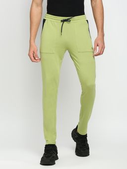 FITZ - Cotton Polyester Slim Fit French Terry Knit Joggers For Mens - Olive