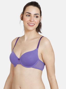 Zivame - Beautiful Basics Padded Wired Medium Coverage T-Shirt Bra - Purple Corallite