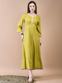 Shree - Women Liva Green Sequinned Dress
