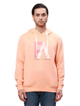 Park Avenue - Slim Fit Solid Light Orange Hoodie