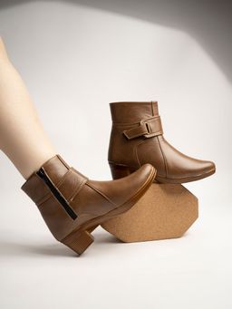Shoetopia - Comfortable Stylish Brown Casual Boots for Women