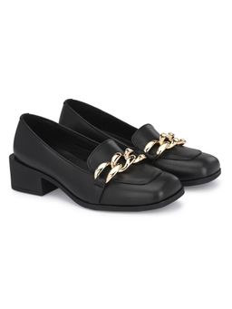 Delize - Womens Black Solid Loafers