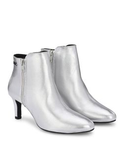 Delize - Women Silver Solid Ankle Casual Boots