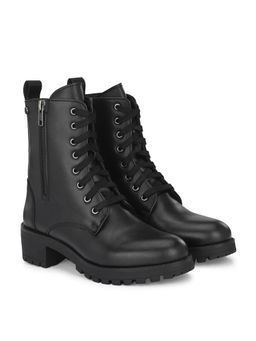 Delize - Women Black Solid Derby Boots