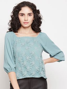 Madame - Embroidered Puff Sleeve Top for Women