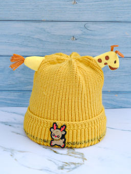 DukieKooky - Yellow Giraffe Winter Beanie Cap (2-4 Years)