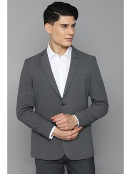Allen Solly Men Grey Ultra Slim Fit Textured Formal Blazer