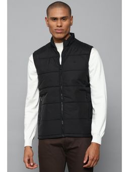 Allen Solly - Men Black Textured Sleeveless Casual Jacket