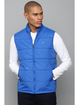 Allen Solly - Men Blue Solid Sleeveless Casual Jacket