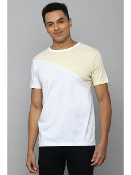 Allen Solly - Men White Colorblock Crew Neck T-Shirt