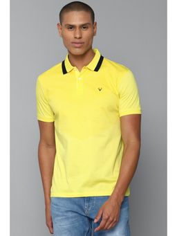 Allen Solly - Men Yellow Printed Collar Neck T-Shirt